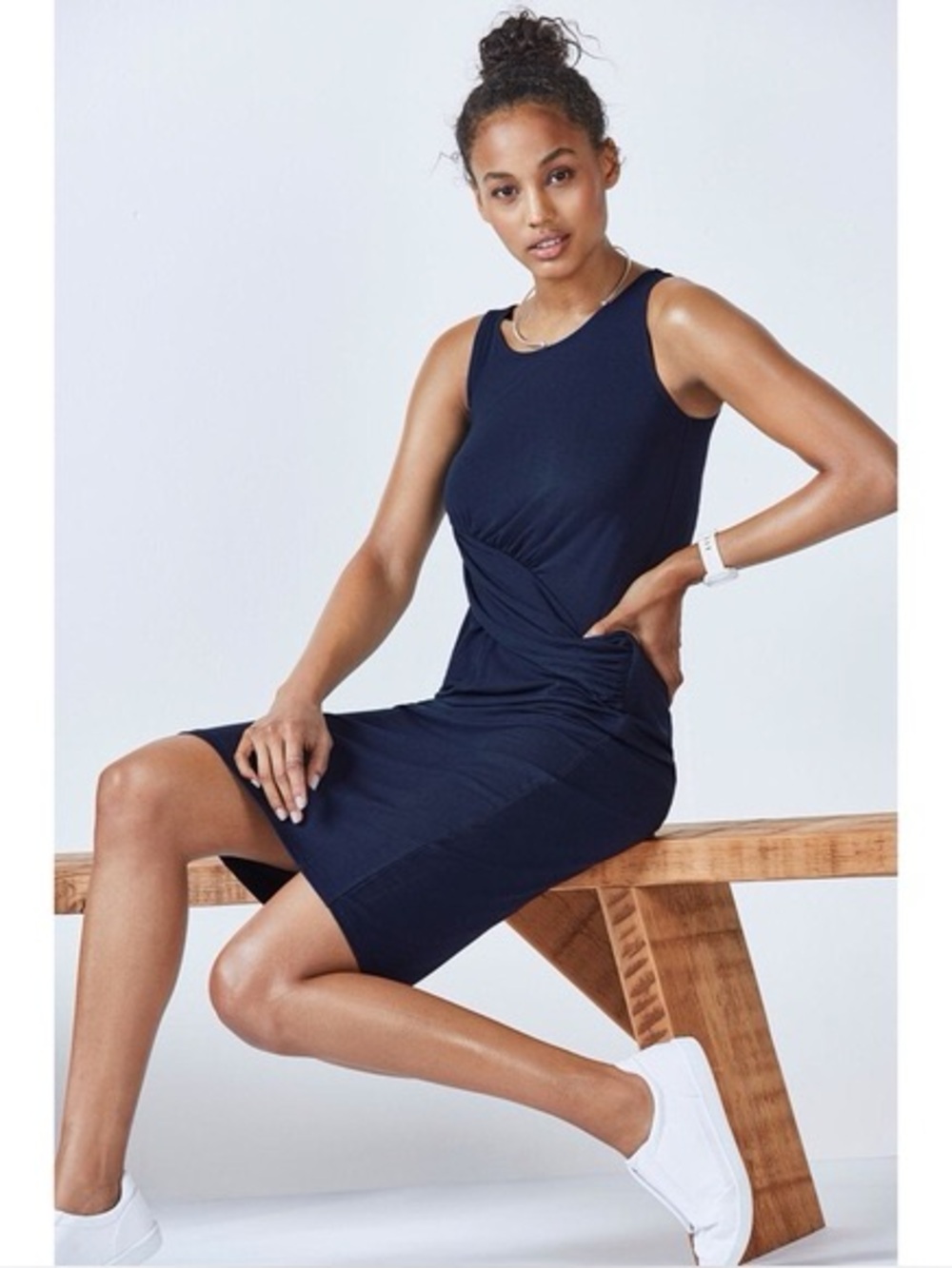 Retta Midi Dress from Fabletics. Size Small navy blue